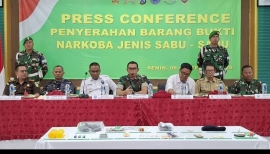 Kodim 0825/Banyuwangi Gelar Press Conference Penyerahan Barang Bukti Narkoba Jenis Sabu
