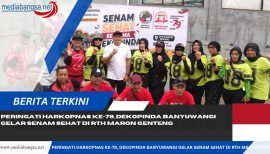 Peringati Harkopnas ke-79, DEKOPINDA Banyuwangi Gelar Senam Sehat di RTH Maron Genteng