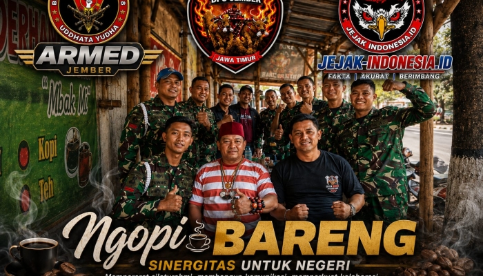 Armed Jember, Ormas MADAS, dan Media Online Jejak-Indonesia.id Perkuat Sinergitas Lewat Ngopi Bareng di Patran