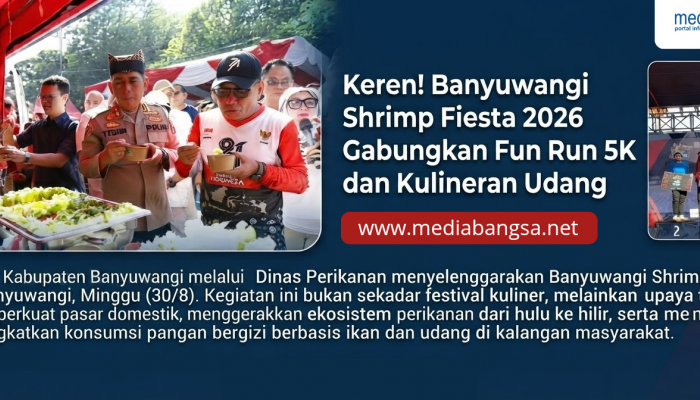 Gelar Shrimp Fiesta 2026, Banyuwangi Padukan Lari Sehat 5K dan Gerakan Makan Ikan