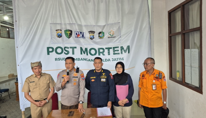 Kapolresta Banyuwangi bersama Tim Gabungan merilis hasil Identifikasi 2 Jenazah Korban KMP Tunu Pratama Jaya