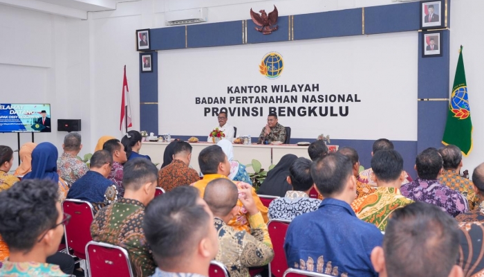 Pesan Wamen Ossy ke Jajaran Kanwil BPN Provinsi Bengkulu: Peraturan Perundangan Harus sebagai Prinsip