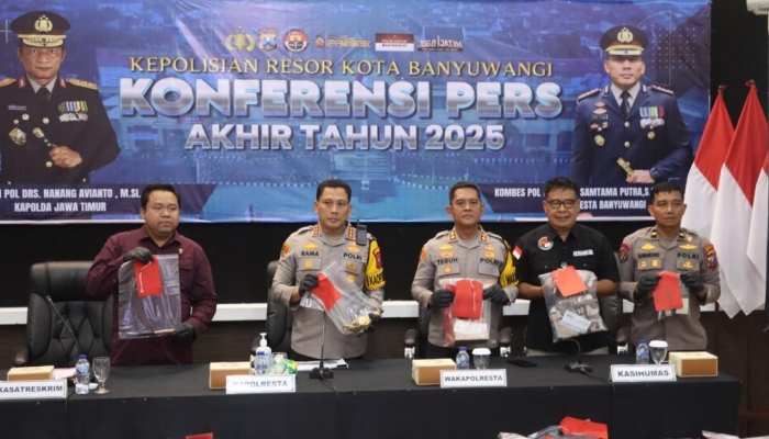 Polresta Banyuwangi Selesaikan 1.281 Perkara, Kecelakaan Lalu Lintas Turun 13,55 Persen sepanjang 2025