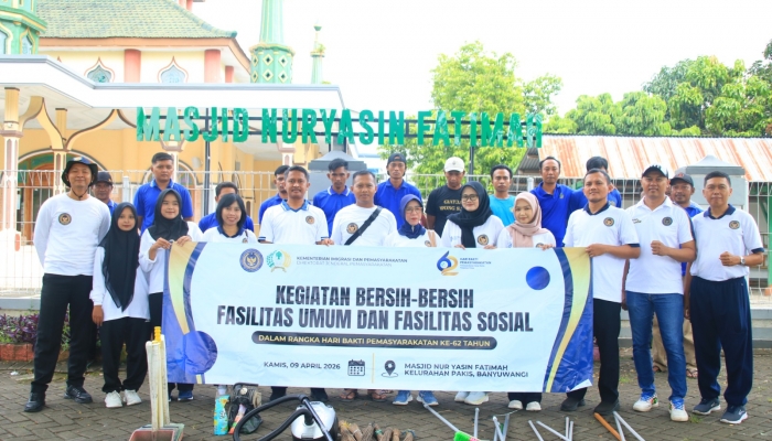 Sambut HBP ke-62, Lapas Banyuwangi Gelar Aksi Bersih Lingkungan